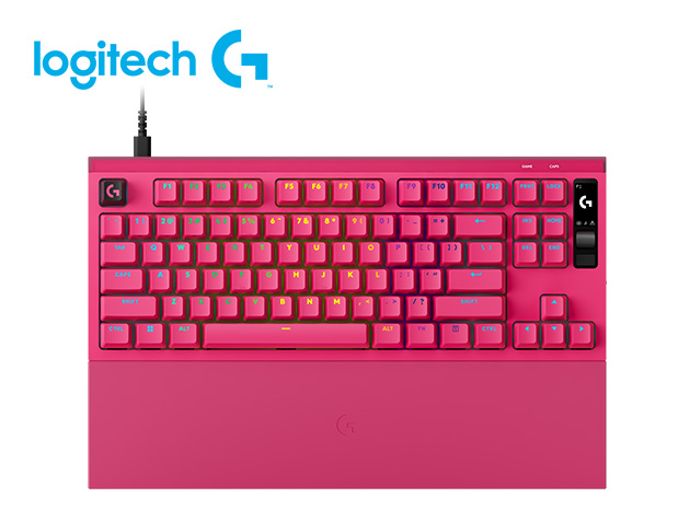羅技 PRO X RAPID 2 TKL 磁性類比有線電競鍵盤-桃紅 1