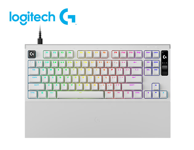 羅技 PRO X RAPID 2 TKL 磁性類比有線電競鍵盤-白 1