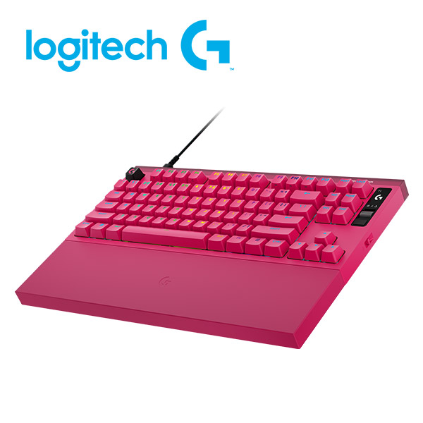 羅技 PRO X RAPID 2 TKL 磁性類比有線電競鍵盤-桃紅