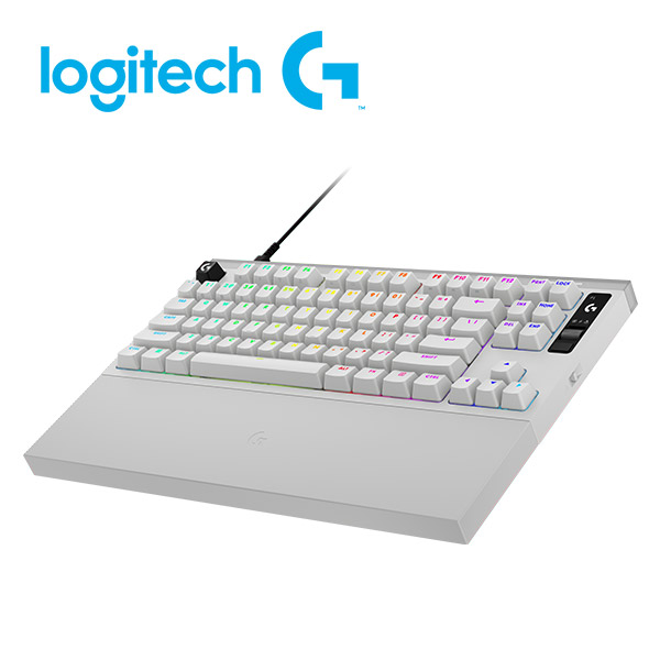 羅技 PRO X RAPID 2 TKL 磁性類比有線電競鍵盤-白